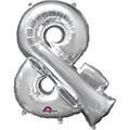 Anagram 38 in. Symbol Ampersand Silver Supershape Foil Balloon 78446